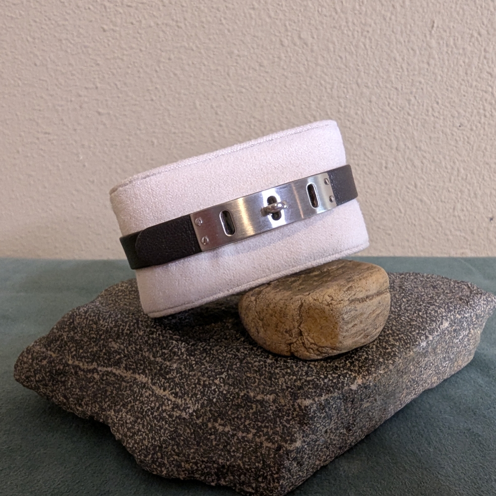 Fossil Unisex Brown and Silver Bracelet
